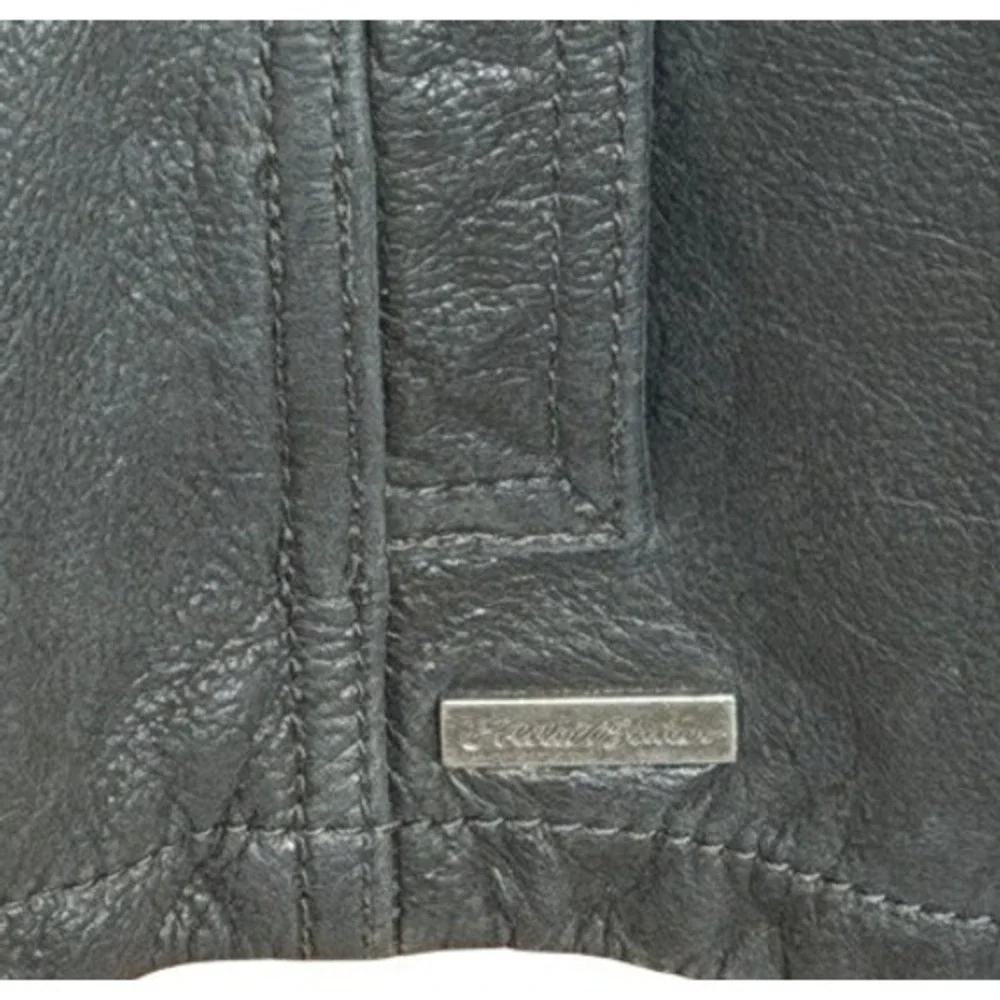 Eddie Bauer Womens‎ Black Leather Investment Jacket Medium